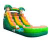 Image of 12'H Crossover Tropical Bounce House Slide with Blower, Backyard Party Package