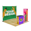 Image of Custom 10ft Step & Repeat Trade Show Display w/ Retractable Banner Pop-Up & Podium
