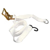 Image of 1.5" x 13' Ratchet Strap - White Tent Tie Down with S-Hook