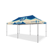Image of Custom Canopy Tent with Full Back Wall, Half Side Walls & Feather Flags