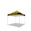 Image of Custom Canopy Tent with Three Back Walls, Feather Flags & Table Cover