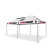 Image of Custom Canopy Tent with Back Wall, Feather Flags & Table Cover
