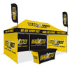 Image of Custom Canopy Tent with Three Back Walls, Feather Flags & Table Cover