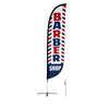 Image of Barber Shop Feather Flag Red/White/Blue