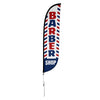 Image of Barber Shop Feather Flag Red/White/Blue