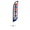 Image of Barber Shop Feather Flag Red/White/Blue