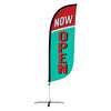 Image of 8ft Vintage Now Open Feather Flag