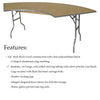 Image of 7.25 Foot Serpentine Wood Folding Table