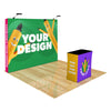 Image of Custom 10ft Straight Pop Up Trade Show Display with Media Stand
