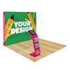 Image of Custom 10ft Straight Pop Up Trade Show Display with Media Stand