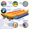 Image of Island Hopper 10 passenger Yellow Banana Boat towable tube.