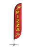 Image of Pizza Slices Feather Flag Red