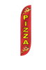 Image of Pizza Slices Feather Flag Red