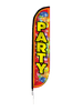 Image of Party Feather Flag with Balloons
