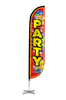 Image of Party Feather Flag with Balloons