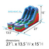 Image of 15' Retro Rainbow Double Bay Inflatable Water Slide with Blower