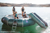 Image of 17 foot bounce n splash natural green water trampoline with 2 upgrades