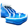 Image of 19' Blue Wave Marble Double Lane Curved Inflatable Water Slide with Blower
