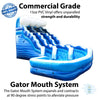 Image of Buy Commercial 19' Blue Wave Marble Double Lane Curved Inflatable Water Slide with Blower