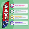 Image of Save Here Feather Flag with Stars