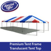 Image of 20' x 40' Premium West Coast Frame Party Tent - Red, White and Blue Translucent Top