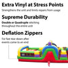 Image of Retro inflatable obstacle course rental with reinforced vinyl stress points, quadruple stitching, and deflation zippers