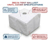 Image of 350 lb Tent Ballast Vinyl Block Cover - 21" x 21" x 13", White
