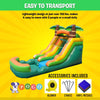 Image of 12'H Crossover Tropical Bounce House Slide with Blower, Backyard Party Package