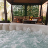 Image of 4 Person 160 Gallon Square Inflatable Black and White Hot Tub Spa With Cover by Aleko