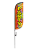 Image of Party Feather Flag with Balloons