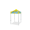 Image of Custom Canopy Tent with Full Back, Half Side Walls, Feather Flags & Table Cover