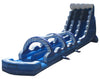 Image of Sale on Water Slide Near Me Blue Marble Commercial Inflatable Splash and Ride Slide Combo with Blowers