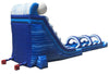 Image of Buy Commercial Inflatable Water Slide Near Me Blue Marble Splash and Ride Slide Combo with Blowers