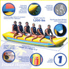 Image of Island Hopper 6-passenger Yellow Banana Boat towable tube
