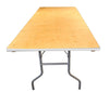 Image of 72" Rectangle Wood Folding Banquet Table