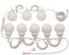 Image of 8-Globe Light Set - White Globes with White Curly String Cord