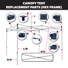 Image of Hex Frame Canopy Tent Replacement Parts