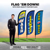 Image of Car Wash Feather Flag - Variety 3 Pack w/ Ground Spike Pole Set