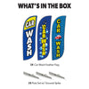 Image of Car Wash Feather Flag - Variety 3 Pack w/ Ground Spike Pole Set