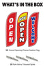 Image of Grand Opening Feather Flag - Variety 3-Pack V2 w/ Ground Spike Pole Set