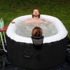 Image of 2 Person 145 Gallon Black and White Oval Inflatable Hot Tub Spa With Drink Tray and Cover by Aleko