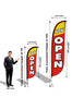 Image of Now Open Feather Flag - 3 Pack w/ Ground Spike Pole Set
