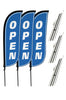 Image of Open Feather Flag - 3 Pack w/ Ground Spike Pole Set