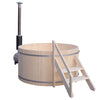 Image of ALEKO Wood-Fired Hot Tub and Ice Bath - 4-5 Person - Pine - External Stove