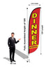 Image of Restaurant Feather Flags - 2 Pack w/ Ground Spike Pole Set