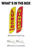 Image of Restaurant Feather Flags - 2 Pack w/ Ground Spike Pole Set