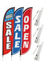Image of Sale Feather Flag - Variety 3-Pack w/ Ground Spike Pole Set