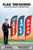 Image of Sale Feather Flag - Variety 3-Pack w/ Ground Spike Pole Set
