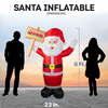 Image of 6ft Santa Lawn Inflatable with "Open" Sign