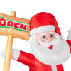 Image of 6ft Santa Lawn Inflatable with "Open" Sign